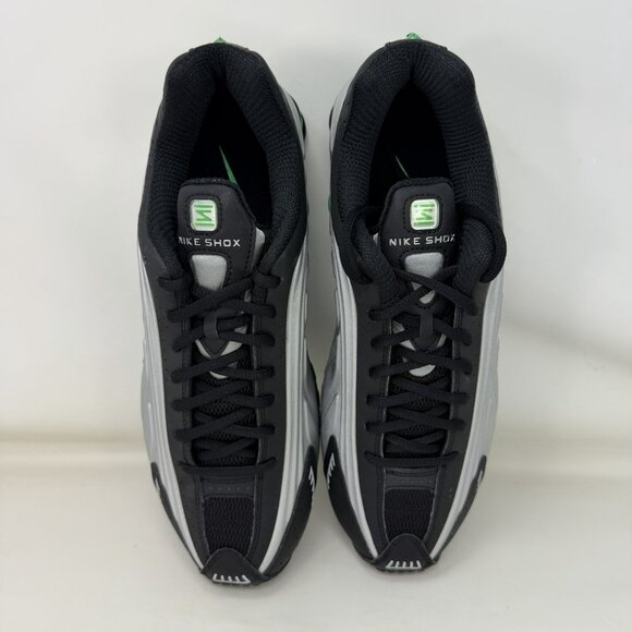 Nike Shox R4 Running Shoes Metallic Silver Black Green Men's Size 10.5 - Picture 5 of 8